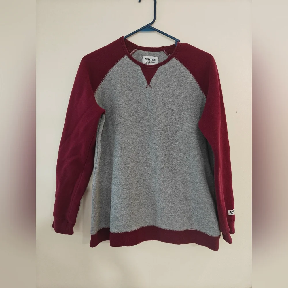 Burton Women's Caratunk Crew Maroon Grey Sweater Size Large - Picture 4 of 4